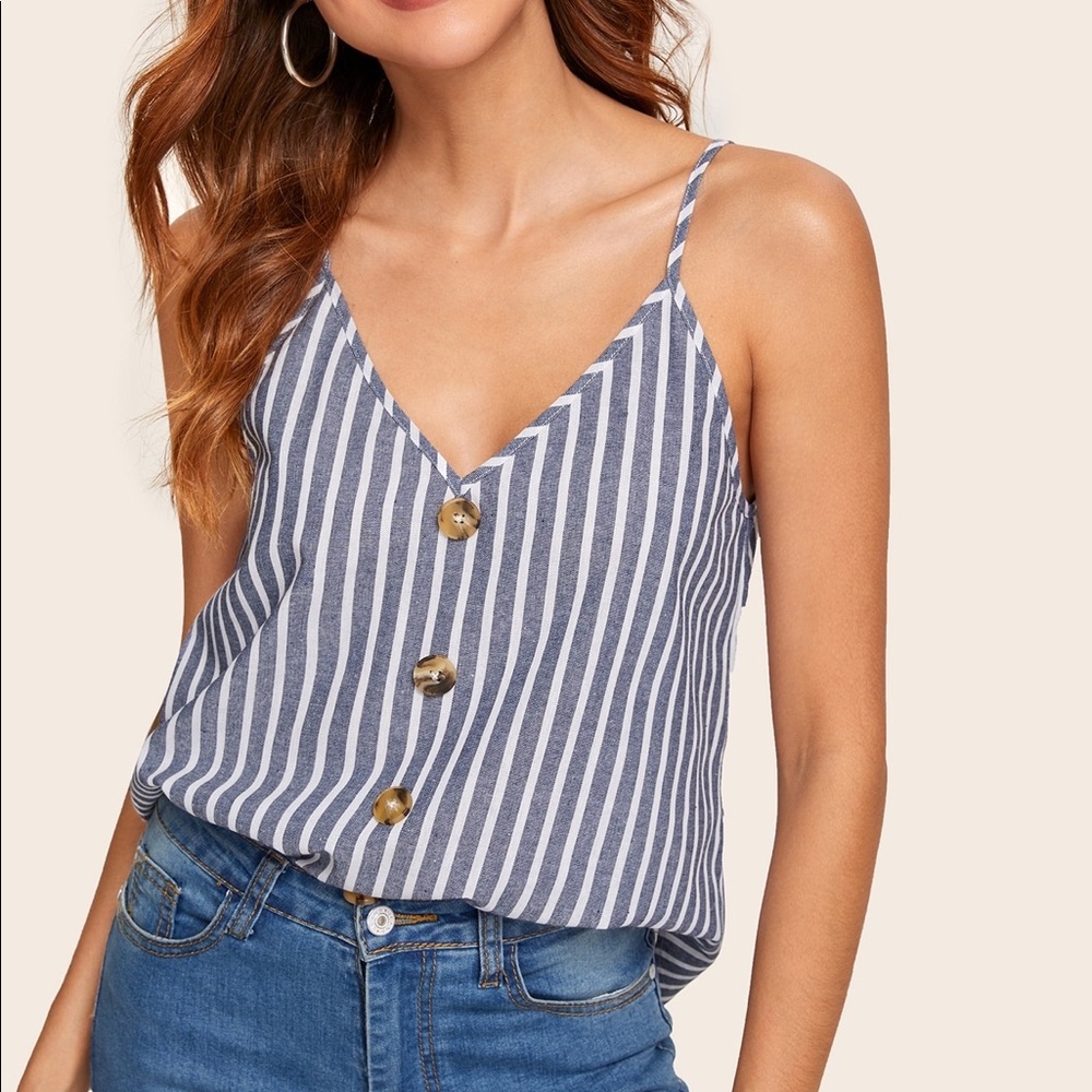 SHEIN striped tanktop with buttons